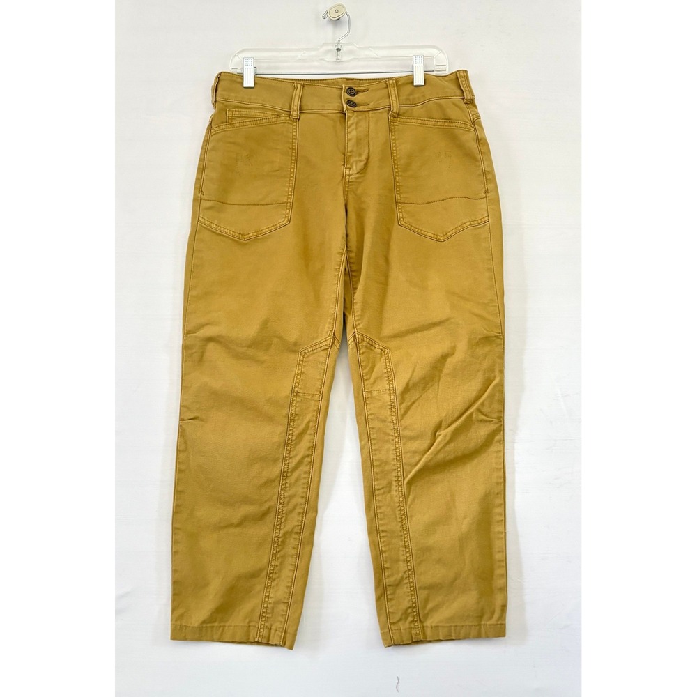Pilcro Womens‎ Utility Canvas Pants Mustard Tan Straight Leg Size 29